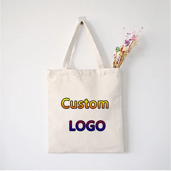 Холщовая сумка с индивидуальным логотипом, женская сумка для покупок 