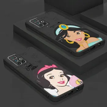 Черный Мягкий Чехол Capa Disney Princess Art Case для Xiaomi Mi 11 Lite 5G A2 Lite 9 SE CC9 Note 10 11T 12 13 Ultra 10T 9T 12T Pro Cover
